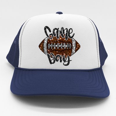 Game Day Football Bling Bling Football Lover Fall Autumn Trucker Hat