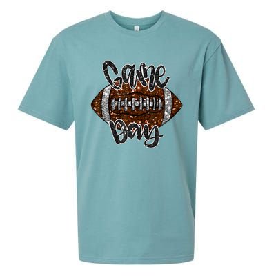 Game Day Football Bling Bling Football Lover Fall Autumn Sueded Cloud Jersey T-Shirt