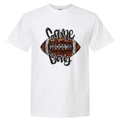 Game Day Football Bling Bling Football Lover Fall Autumn Garment-Dyed Heavyweight T-Shirt