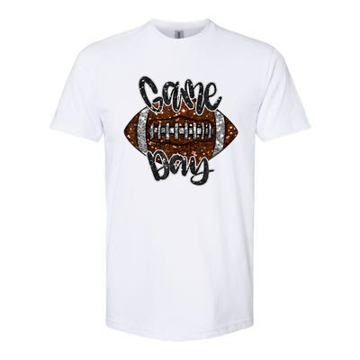 Game Day Football Bling Bling Football Lover Fall Autumn Softstyle CVC T-Shirt