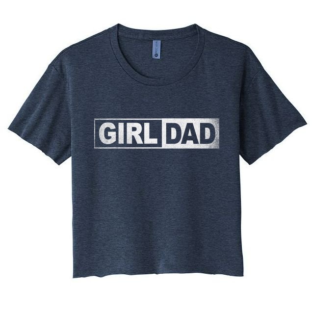 Girl Dad For Men Vintage Proud Dad Of A Girl Daughter Father Crop Top