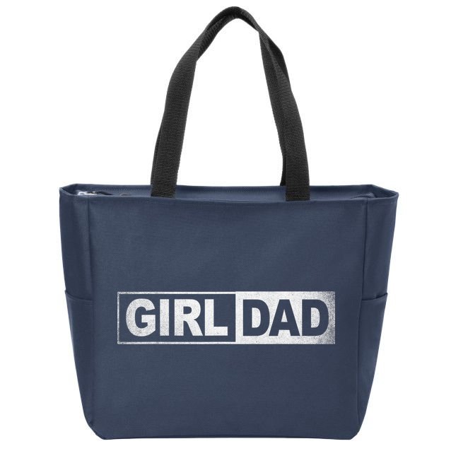 Girl Dad For Men Vintage Proud Dad Of A Girl Daughter Father Zip Tote Bag