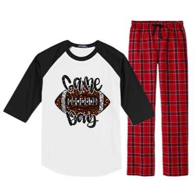 Game Day Football Bling Bling Football Lover Fall Autumn Raglan Sleeve Pajama Set