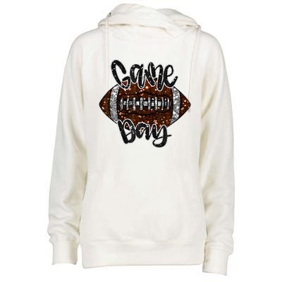 Game Day Football Bling Bling Football Lover Fall Autumn Womens Funnel Neck Pullover Hood