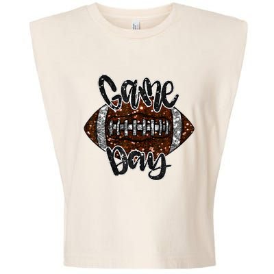 Game Day Football Bling Bling Football Lover Fall Autumn Garment-Dyed Women's Muscle Tee