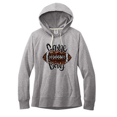 Game Day Football Bling Bling Football Lover Fall Autumn Women's Fleece Hoodie