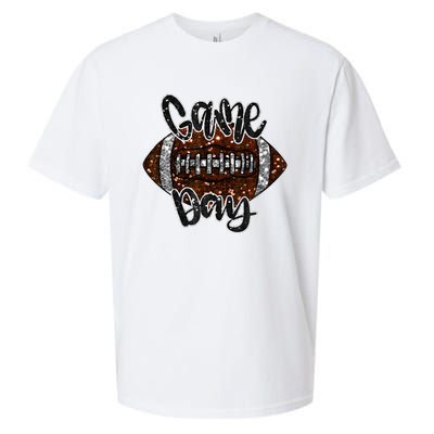 Game Day Football Bling Bling Football Lover Fall Autumn Sueded Cloud Jersey T-Shirt