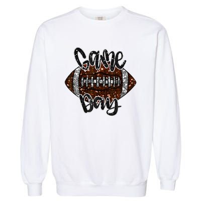 Game Day Football Bling Bling Football Lover Fall Autumn Garment-Dyed Sweatshirt