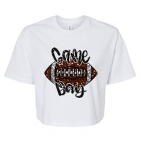 Game Day Football Bling Bling Football Lover Fall Autumn Bella+Canvas Jersey Crop Tee