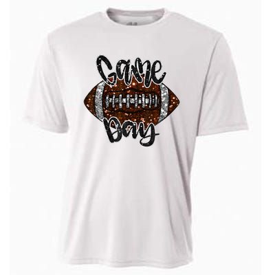 Game Day Football Bling Bling Football Lover Fall Autumn Cooling Performance Crew T-Shirt