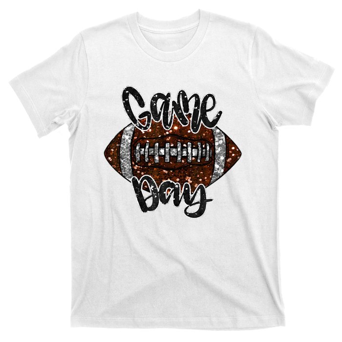 Game Day Football Bling Bling Football Lover Fall Autumn T-Shirt