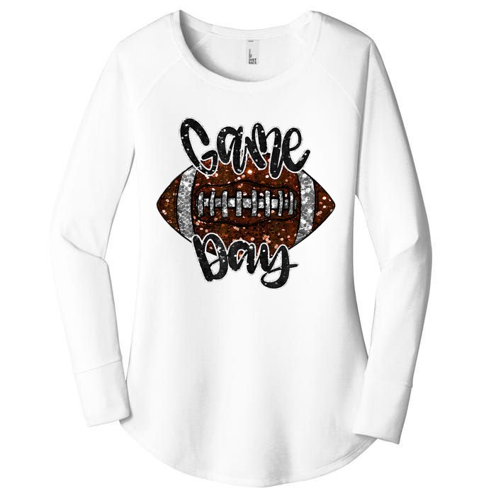 Game Day Football Bling Bling Football Lover Fall Autumn Women's Perfect Tri Tunic Long Sleeve Shirt