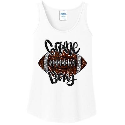 Game Day Football Bling Bling Football Lover Fall Autumn Ladies Essential Tank