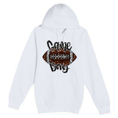 Game Day Football Bling Bling Football Lover Fall Autumn Premium Pullover Hoodie