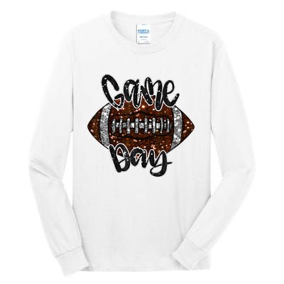 Game Day Football Bling Bling Football Lover Fall Autumn Tall Long Sleeve T-Shirt