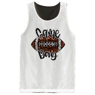 Game Day Football Bling Bling Football Lover Fall Autumn Mesh Reversible Basketball Jersey Tank