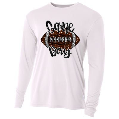 Game Day Football Bling Bling Football Lover Fall Autumn Cooling Performance Long Sleeve Crew