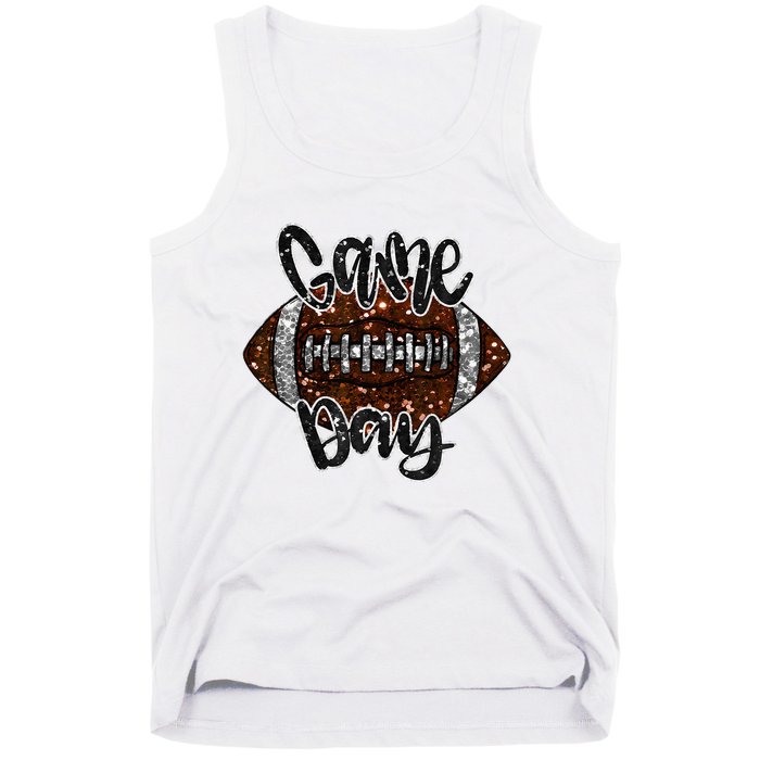 Game Day Football Bling Bling Football Lover Fall Autumn Tank Top