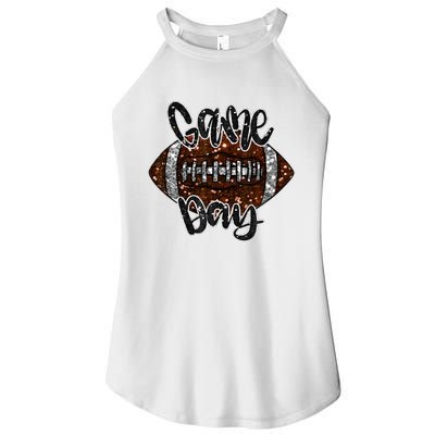 Game Day Football Bling Bling Football Lover Fall Autumn Women's Perfect Tri Rocker Tank