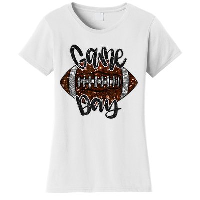 Game Day Football Bling Bling Football Lover Fall Autumn Women's T-Shirt