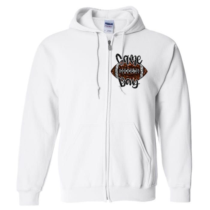 Game Day Football Bling Bling Football Lover Fall Autumn Full Zip Hoodie