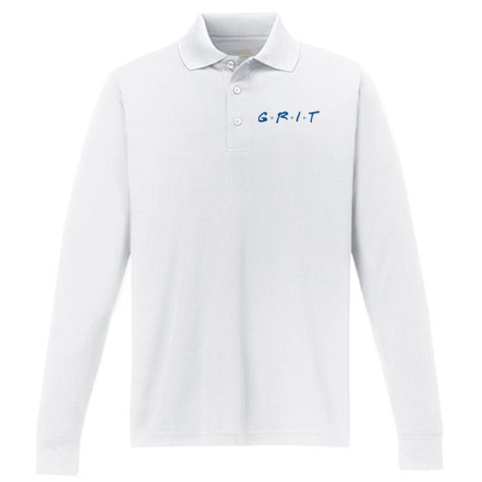 Grit Detroit Football Performance Long Sleeve Polo