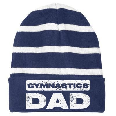 Gymnastics Dad Fathers Day Striped Beanie with Solid Band