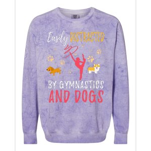 Gymnastics & Dogs Funny Gymnast Dog Lover Gift Colorblast Crewneck Sweatshirt