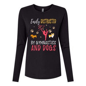 Gymnastics & Dogs Funny Gymnast Dog Lover Gift Womens Cotton Relaxed Long Sleeve T-Shirt