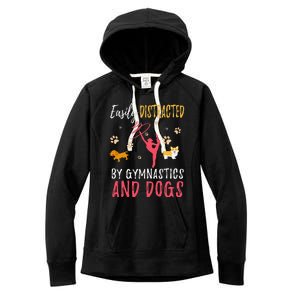 Gymnastics & Dogs Funny Gymnast Dog Lover Gift Women's Fleece Hoodie