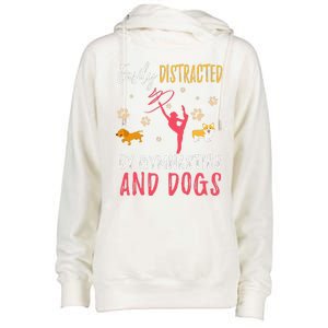 Gymnastics & Dogs Funny Gymnast Dog Lover Gift Womens Funnel Neck Pullover Hood