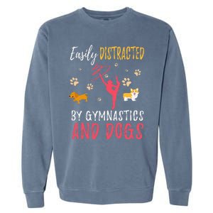 Gymnastics & Dogs Funny Gymnast Dog Lover Gift Garment-Dyed Sweatshirt