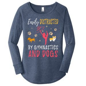 Gymnastics & Dogs Funny Gymnast Dog Lover Gift Women's Perfect Tri Tunic Long Sleeve Shirt