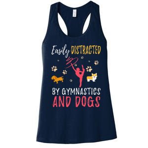 Gymnastics & Dogs Funny Gymnast Dog Lover Gift Women's Racerback Tank