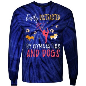 Gymnastics & Dogs Funny Gymnast Dog Lover Gift Tie-Dye Long Sleeve Shirt