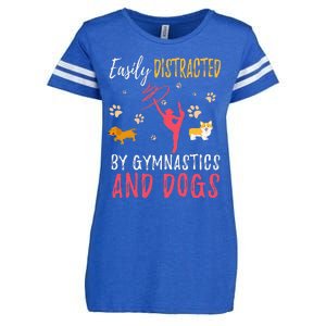 Gymnastics & Dogs Funny Gymnast Dog Lover Gift Enza Ladies Jersey Football T-Shirt