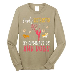 Gymnastics & Dogs Funny Gymnast Dog Lover Gift Long Sleeve Shirt