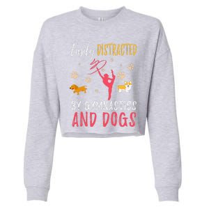 Gymnastics & Dogs Funny Gymnast Dog Lover Gift Cropped Pullover Crew