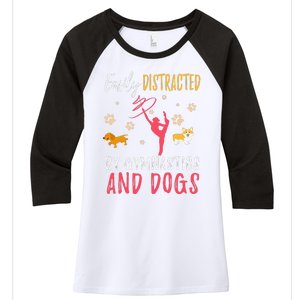 Gymnastics & Dogs Funny Gymnast Dog Lover Gift Women's Tri-Blend 3/4-Sleeve Raglan Shirt