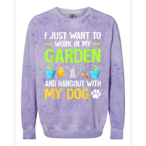 Gardening & Dog Funny Plant Lover Women Garden Gardener Colorblast Crewneck Sweatshirt