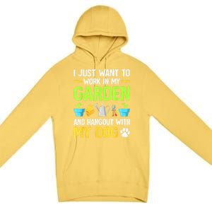 Gardening & Dog Funny Plant Lover Women Garden Gardener Premium Pullover Hoodie