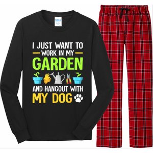 Gardening & Dog Funny Plant Lover Women Garden Gardener Long Sleeve Pajama Set