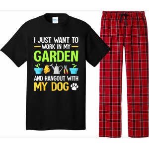 Gardening & Dog Funny Plant Lover Women Garden Gardener Pajama Set