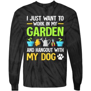 Gardening & Dog Funny Plant Lover Women Garden Gardener Tie-Dye Long Sleeve Shirt