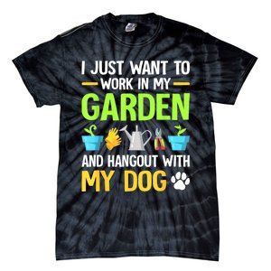 Gardening & Dog Funny Plant Lover Women Garden Gardener Tie-Dye T-Shirt