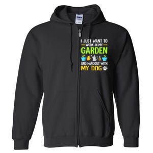 Gardening & Dog Funny Plant Lover Women Garden Gardener Full Zip Hoodie