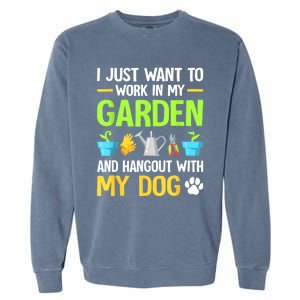 Gardening & Dog Funny Plant Lover Women Garden Gardener Garment-Dyed Sweatshirt