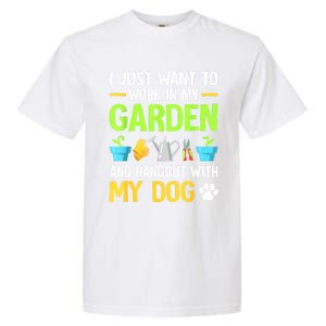 Gardening & Dog Funny Plant Lover Women Garden Gardener Garment-Dyed Heavyweight T-Shirt