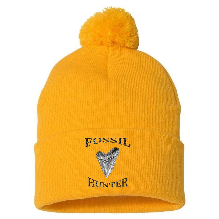 Great Distressed Fossil Hunter Megalodon Tooth Enthusiast Pom Pom 12in Knit Beanie