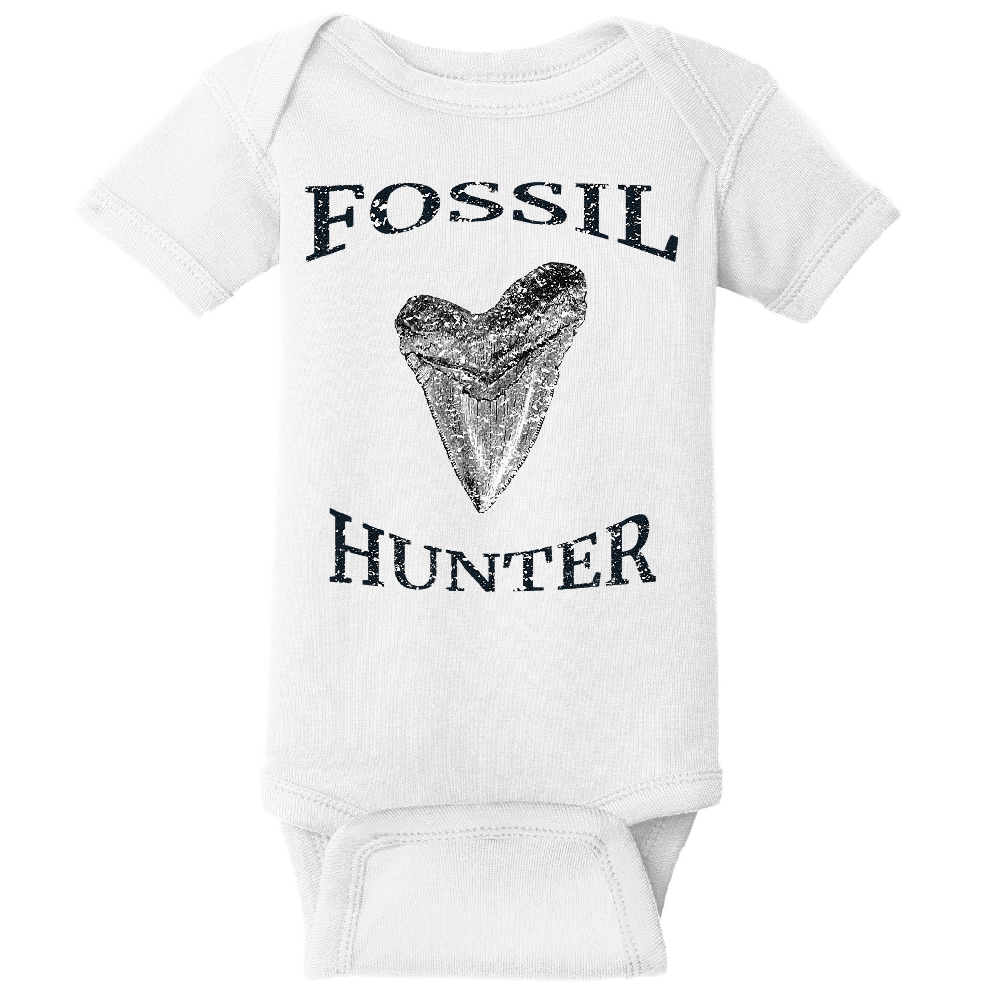Great Distressed Fossil Hunter Megalodon Tooth Enthusiast Baby Bodysuit